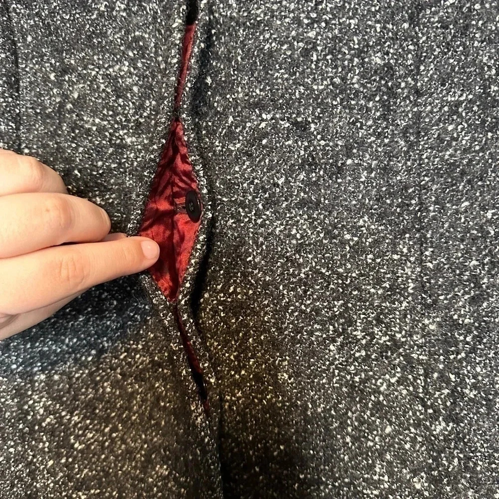 Ann Taylor Black Tweed Blazer with Red Lining - Picture 6 of 8